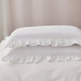 thumbnail image 4 of King Comforter Set 3 Pieces Ruffle Bedding Sets White Cute Bedding Comforters & Sets, Lightweight Fluffy Microfibe (104"x90" Comforter & 2 Pillowcases), 4 of 5
