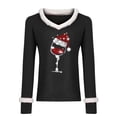 thumbnail image 5 of Mujeres Sexy Navidad Copa de vino Slim Velvet Stiching Casual Impresión de manga larga con cuello en V Camisas Blusas Tops Pompotops gfhjh20824, 5 of 5