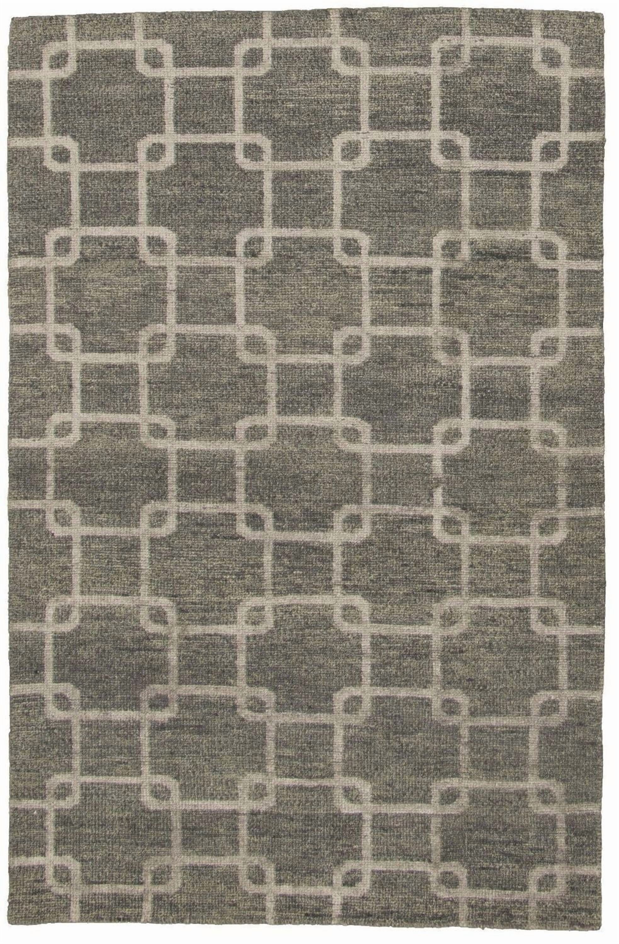 ECARPETGALLERY 5'2" x 8'0" Transitional La Seda Hand-knotted Area Rug for Living Room, Dining Room and Bedroom in Grey