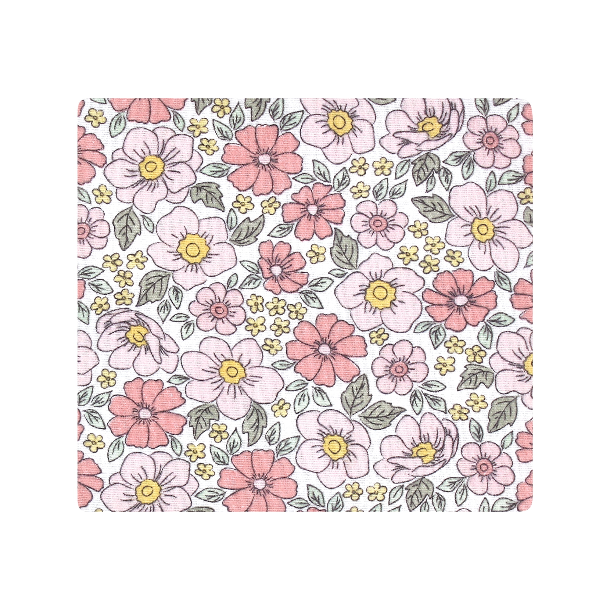 Little Treasure Hudson Baby Girls Cotton Poly Flannel Receiving Blankets Multipack, Pink Yellow Pretty Florals, 30x30 inches