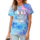 thumbnail image 4 of Camiseta Mágica para Mujeres Reino Mágico Camiseta Familiar de Vacaciones Princesa Castillo Casual Manga Corta Estilo Tie-dye-001, Talla Extra Grande, 4 of 5