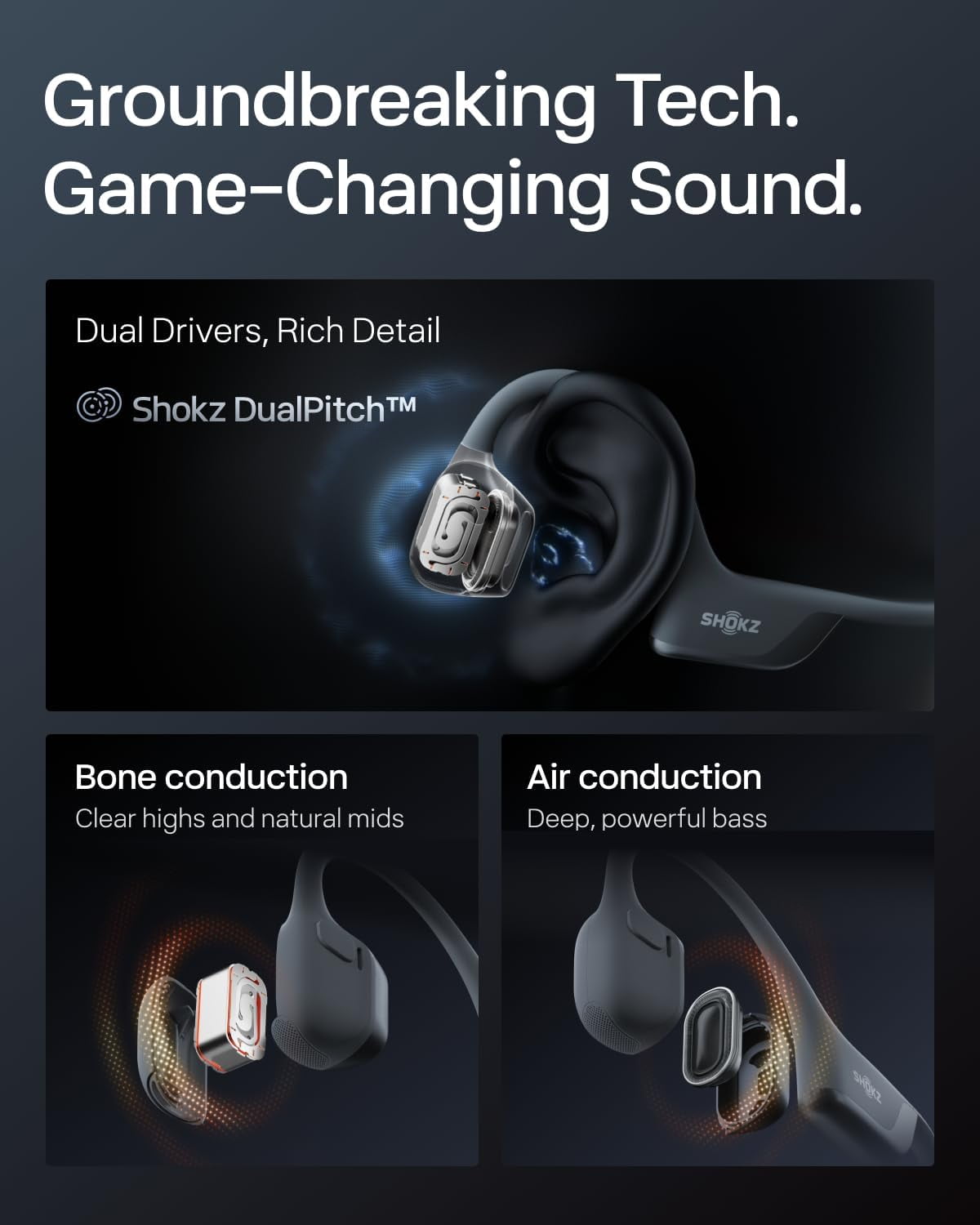 New Shokz OpenRun Pro 2 Mini- Open-Ear, Bone Conduction Sport Headphones - Sweat Resistant, Workout Headphones with 30ft Bluetooth - Secure, Comfortable Fit - Deep Bass and Smart Mic (Black)
