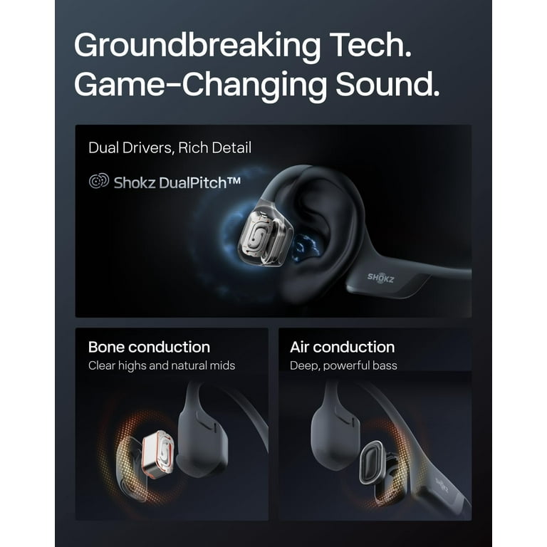 Shokz OpenRun Pro 2 ブラック Shokz OpenRun Pro 2 Wireless Open-Ear Bone Conduction Sports