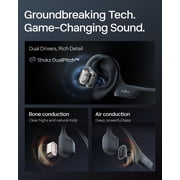 New Shokz OpenRun Pro 2 - Open-Ear, Bone Conduction Sport Headphones - Sweat Resistant, Workout Headphones with 30ft Bluetooth - Secure, Comfortable Fit - Deep Bass and Smart Mic - SHOKZ App (Black)