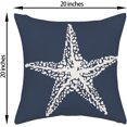 thumbnail image 6 of Navy Blue Coastal Pillow Covers 20x20 Inch 2 Pcs Summer Sea Starfish Decor Throw Pillows Nautical Beach Ocean Themed Outdoor Holiday Decoration Pillowcase Linen Cushion Cover for Couch Sofa, 6 of 6