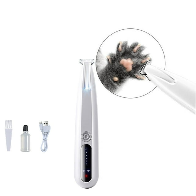 Pet Micro Precision Trimmer Function Pet Hair Trimmer With LED Light Low Noise Rechargeable Pet Trimmer For Pet Ears Face Eyes 10ml Dog Accessories Set English Accessories Rubber Mats for Dogs Dog