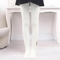 thumbnail image 2 of THDHVS Girls Socks,Girls White Dance Tights Stretchy Velvet Fabric Sheer and Thin Style Full Length Tights for Performance and Costumes White S, 2 of 7