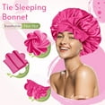 thumbnail image 5 of Satin Tie Bonnet Standard Hot Pink, 5 of 6