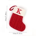 thumbnail image 2 of HHGBAD Christmas Stockings,7 In Embroidered Initial Letter Cable Knit Mini Cute Red with White Cuffs for Home Family Fireplace Hanging Xmas Holiday Party Decor Gift (Letter A), 2 of 2