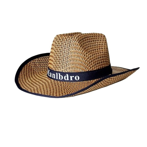 US 1 Pack Men Women Straw Cowboy Hat Summer Beach Panama Fedora Sun Wide Brim