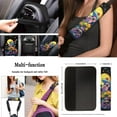 thumbnail image 4 of Garronmavis Hippie Tree Frogs Car Accessories 13 Packs Vehicle Bucket Seat Covers Console Cover Seat Belt Pads Cup Mat Pad Lip Gloss Tube Sleeve Keychain Steering Wheel Cover, 4 of 6