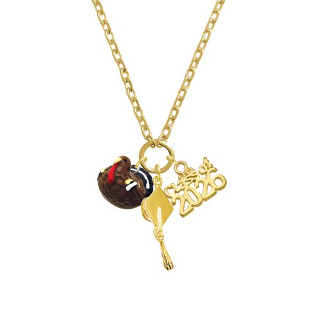 Delight Jewelry Resin Turkey - Gold-tone Class of 2026 Graduation Zoey Charm Necklace, 28"