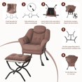 thumbnail image 4 of QinaQin Sillón lazy ergonómico con reposapiés plegable, funda removible y lavable, ideal para lectura y espacios pequeños, 4 of 8