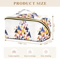 thumbnail image 4 of FORMRS Makeup Bag Travel Cosmetic Organizer for Women Fold Flat Zipper Pouch with Handle, White Abstract Triangles, 4 of 8