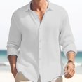thumbnail image 1 of Mens Button Down Long Sleeve Plaid Check Shirts Casual Fit Formal Dress Tops Tee, 1 of 6