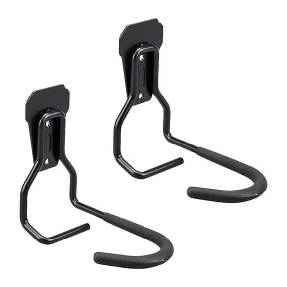2 ganchos para bicicletas de garaje, fáciles de instalar, de hierro, portátiles y de almacenamiento. Negro