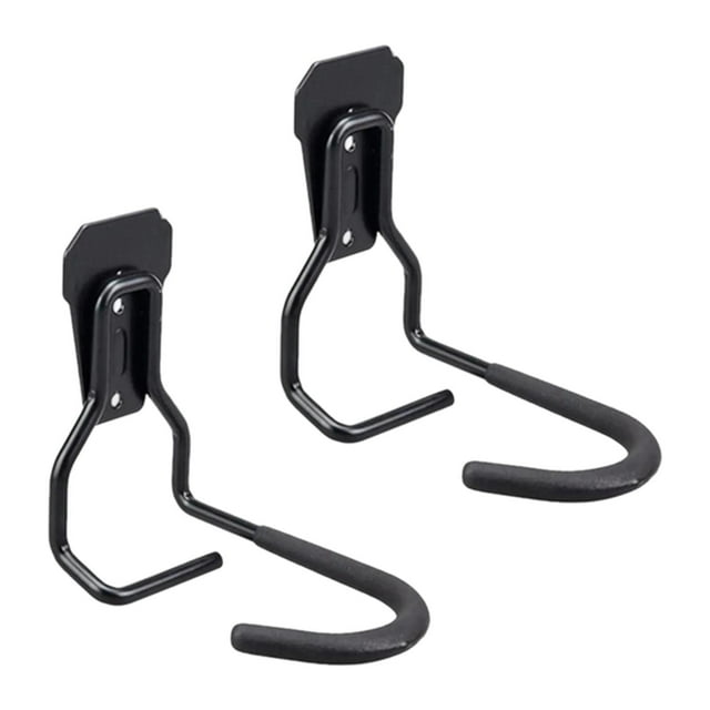2 ganchos para bicicletas de garaje, fáciles de instalar, de hierro, portátiles y de almacenamiento. Negro