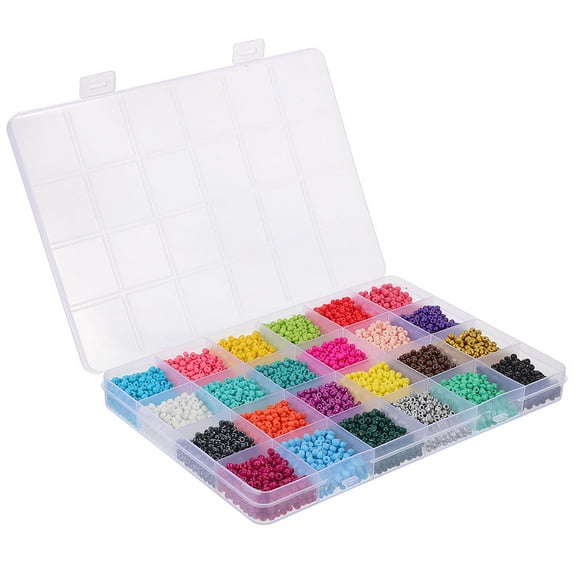 Milisten 24000Pcs Glass Round Beads for Diy Jewelry Making and Thread Passing Assorted Color