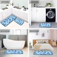 thumbnail image 4 of 2-Piece Kitchen Mat Set Non Slip Washable Floor Mats Decorative Rugs for Kitchen Sink Laundry Blue Oak Leaf Pattern, 4 of 7