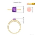 thumbnail image 4 of ANGARA Natural Emerald Cut 1.5 ct Amethyst Solitaire Ring with Milgrain in 14K Yellow Gold for Women (Size-8x6mm) | February Birthstone, Anniversary, Jewelry Gift for Women | Natural Amethyst Ring, 4 of 9