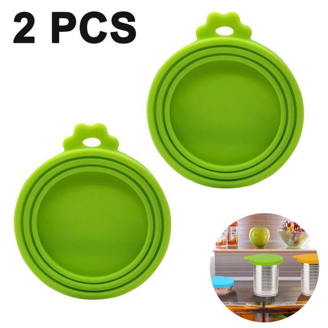 Tapas de tarros de comida para mascotas, tapas de tarros de silicona para comida de perros y gatos, tamaño universal para latas pequeñas, medianas y grandes, paquete de 2 Ormromra 220349-1