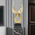 thumbnail image 3 of Modern Abstract Wing Sculpture Resin Statue for Home Living Room TV Cabinet, Simple Fluent Lines, Attract Wealth  Fortune, 3 of 7