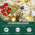 thumbnail image 5 of 2-Pack Pre-Lit Snow-Flocked Christmas Wreaths, Warm White LED Lights, Red Berries & Pine Cones, 8 Modes, Battery Operated (Snowy Green), 5 of 8