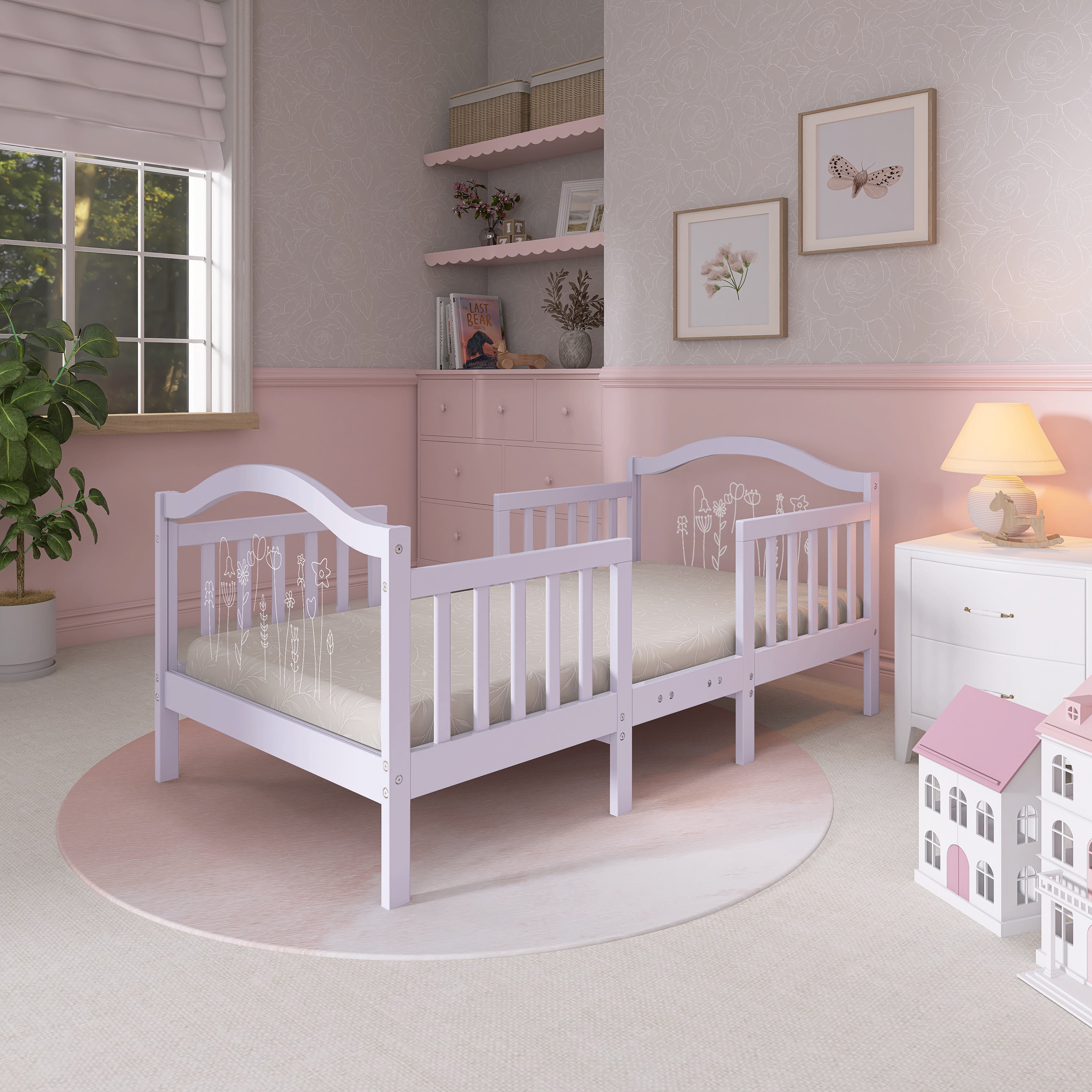 Dream On Me Rosie Toddler Bed In Lavender Ice
