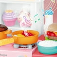 thumbnail image 2 of Hot Bee Kitchen Playset for Girls, Play Kitchen Toys with Realistic Spray Lights&Sounds, Simulation Play Sink, Pretend Play Food for Toddler, Perfect Christmas Gift for Girls 2 3 4 5 6, 2 of 7