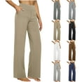 thumbnail image 2 of Straight Leg Suit Pants for Women Stretch High Waisted Yoga Pants Dressy Business Casual Trousers with Pockets, 2 of 9