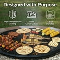 thumbnail image 3 of Sunnydaze 40" x 40" Steel Black Round X-Mark Fire Pit Cooking Grill with Handles, 3 of 13