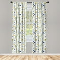 Flower Curtains 2 Panels Set, Wild Flowers Poppies and Daisies Rural
