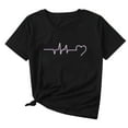 thumbnail image 4 of Qiopertar T-Shirts à Col Rond pour Femmes, Imprimé Cœur, Manches Courtes, Blouse, Offres de la Semaine en Liquidation, 4 of 5