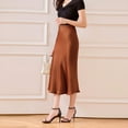 thumbnail image 2 of vigerkar High Waist Ruffled Fishtail Bodycon Maxi Long Skirt for Women Low Rise Sexy Ruched Casual Elastic Waistband Coffee, L, 2 of 5