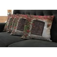 thumbnail image 2 of Ambesonne Moroccan Throw Pillow Cover 4 Pack, Old Door with Flowers, 18", Multicolor, 2 of 6