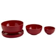 thumbnail image 4 of INFUSE 4 Piece Melamine Nesting Ramen Bowl Set with Plate & Lid, Red, 4 of 7
