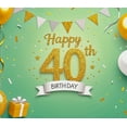 thumbnail image 3 of Golden 40th Birthday Backdrop Banner Party Decoration with Balloons Props for Birthday Celebrations Party Supplies Photography Background Decorations, 3 of 6