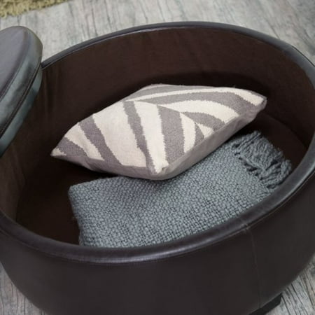 Belham Living Corbett Coffee Table Storage Ottoman Round