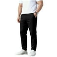 thumbnail image 4 of DDAPJ pyju Men's Chino Pants Slim Fit Casual Dress Pants Elastic Waist Tapered Golf Trousers with Pockets Black L, 4 of 9