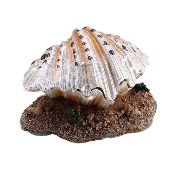 ACDANC Aquarium Bubbler Decor, Fish Tank Air Stone Ornament with Moving Pearl & Clam - Aerating Bubble Action for Oxygenation, Realistic Coral Reef Decoration for Tropical Fish Tanks, Resin Shell
