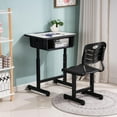 Zimtown Kids' Desk with Chair Sets Adjustable Student Desk and Chair
