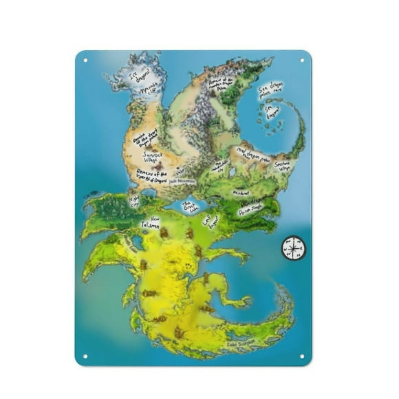 Wings of Fire Map Hanging Picture Tin Hanging Picture Wall Poster Metal Painting Creativity Poster Home Decor Painting Anime Goods Gift 40x30cm