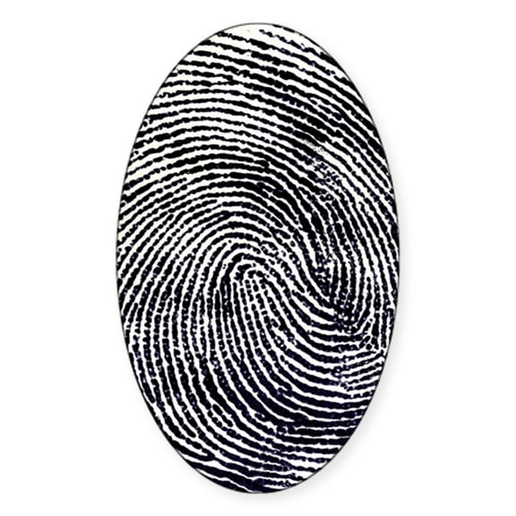 CafePress - Enlarged Fingerprint - Sticker (Oval)