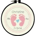 thumbnail image 2 of Kit de point de croix compté d'enregistrement de naissance d'empreintes de bébé par dimensions, 2 of 2