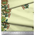 thumbnail image 3 of Soimoi Poly Georgette Fabric Leaves & Floral Block Print Fabric by Yard 42 Inch Wide, 3 of 3