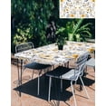 thumbnail image 3 of Yellow Floral Spring Rectangle Tablecloth, Waterproof Elastic Fitted Table Covers for 6 Foot Tables, 32x72inch Decorative Tablecloths for Picnic, Camping, Outdoor, Elegant Gray Summer Botanical, 3 of 6
