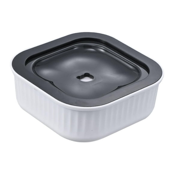 Xuanheng Dog Water Bowl with Floating Disk No Drip No Splashing for Kitten Dogs Puppy White