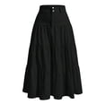 thumbnail image 2 of Karight Women's High Waisted Tiered Ruffle Maxi Skirt Casual A-Line Flowy Long Skirt with Button Closure, 2 of 6