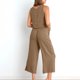thumbnail image 3 of Puntoco 2 piezas moda mujer cuello redondo sólido sin mangas blusa + bolsillos sueltos pantalones conjuntos liquidación Puntoco Puntoco-1238, 3 of 7