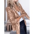 thumbnail image 5 of Women'S Sequin Jackets Open Front Blazer Jacket Long Sleeve Sparkly Cardigan Coat with Pocket Rose Gold L, 5 of 7